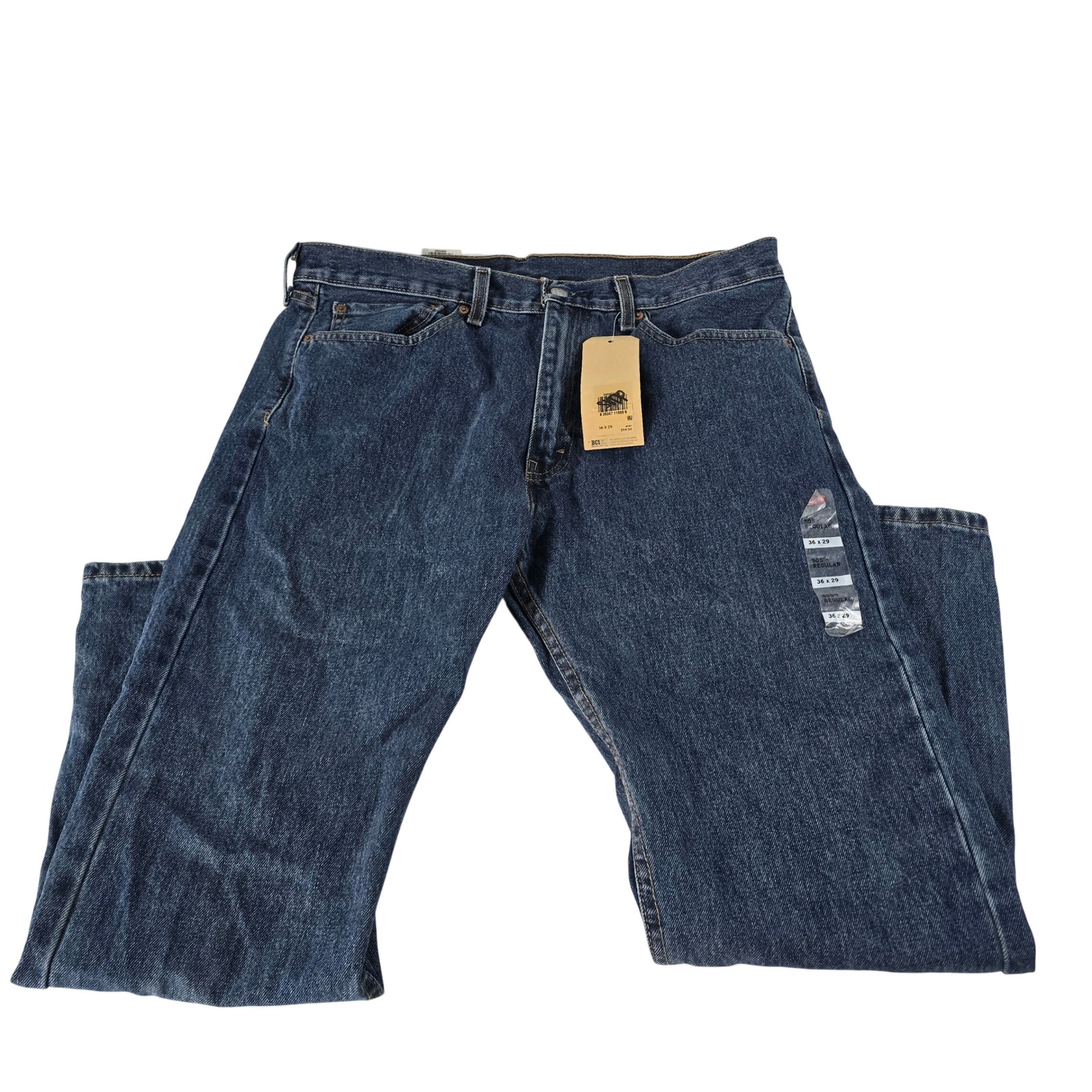 Levis 505 Regular Fit Straight Leg Mens Jeans Blue Denim 36x29 Nwt 005054886